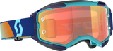 SCOTT Fury Royal Blue and Orange Goggles with Orange Chrome Works Lens, Model 272828-7436280
