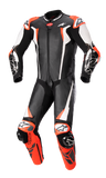 Alpinestars Racing Absolute v2 1-Piece Leather Suit, Black/White/Red Fluo, US 42 / EU 52, Part Number 3156323123152