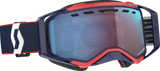SCOTT Prospect Snow Cross Goggles, Blue/Red, Dual-Pane Enhancer Blue Chrome Lens, Medium to Large, Part Number 2728466667347