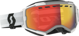 SCOTT Fury LS Snow Cross Goggle, Light Sensitive White Frame with Red Chrome Lens, Part Number 278604-0002341