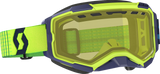 SCOTT Fury Snow Cross Goggles, Blue/Yellow Frame with Yellow Lens, Medium to Large Fit, Part Number 278605-1054029