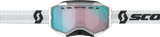 SCOTT Fury Snow Cross Goggles, White with Enhancer Aqua Chrome Lens, Medium to Large Fit, Part Number 2786050002351