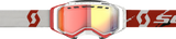 SCOTT Prospect Snow Goggle, White/Red, Dual-Pane Light Sensitive Red Chrome Lens, Medium to Large, Part Number 2786031030341
