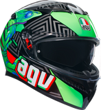 AGV K3 Kamaleon Motorcycle Helmet Black/Red/Green Medium 2118381004013M