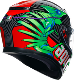 AGV K3 Kamaleon Motorcycle Helmet Black/Red/Green Medium 2118381004013M