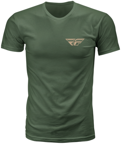 Fly Racing Fly Staple Tee Green Medium – Comfortable 100% Cotton Crew Neck T-Shirt