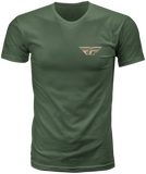 Fly Racing Fly Staple Tee Green Large - Comfortable Cotton Crewneck T-Shirt