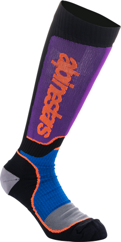 ALPINESTARS Youth MX Plus Socks - Black/Purple/Blue/Orange - Medium/Large 4742324-1246-ML