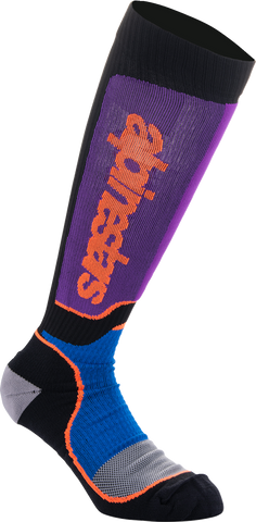 ALPINESTARS MX Plus Socks - Black/Purple/Blue/Orange - Large 4702324-1246-L
