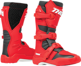 THOR Youth Blitz XR Motorcycle Boots, Red/Charcoal, US 5, Part Number 3411-0756