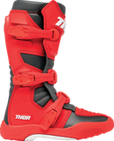 THOR Youth Blitz XR Motorcycle Boots, Red/Charcoal, US 5, Part Number 3411-0756