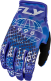 FLY RACING Youth Kinetic Blur Gloves Blue/Navy YS 380-411YS