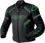 S1 D3o Leather Jacket Blk/Gry/Flo Grn Xl