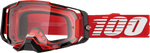 100% Armega Goggle - Red - Clear 50004-00033