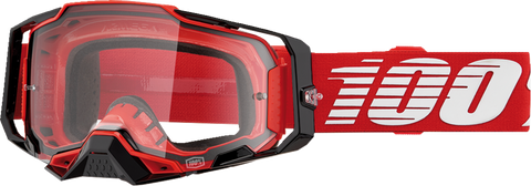 100% Armega Goggle - Red - Clear 50004-00033
