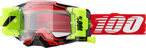 100% Armega Forecast Goggle - Roll-Off - Red - Clear Lens 50006-00008