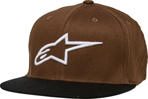 ALPINESTARS Ageless Flat Bill Hat - Brown/Black - Small/Medium 1035810158010SM