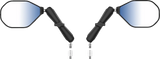 RAM MOUNTS Tough-Mirror Side View Oval Motorcycle Mirror Kit, Black, Left and Right, Long Arm, RAM-B-349-M1015-C-46