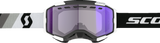 SCOTT Fury LS Snow Cross Goggles, Premium Black/White, Light Sensitive Blue Chrome Lens, Part Number 2786047702307