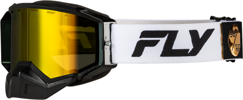 Fly Racing Zone Elite Snow Goggle White/Black with Polarized Yellow Lens