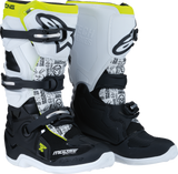 Moose Offroad Youth Tech 7S Boots Black/White/Yellow, US 2, Part Number 0215024-125-2