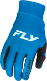 Fly Racing Youth Pro Lite Gloves Blue/White YL - Lightweight Race Gloves with Touch Screen Compatibility