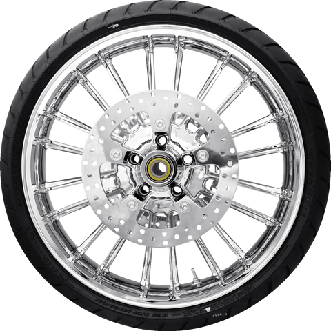 Coastal Moto Atlantic Front Wheel - Chrome 21 Inch with Rotors and Dunlop Tire for Harley FLHXST/FLTRXST/FLRT Models