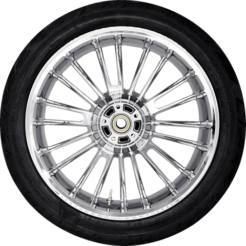 Coastal Moto Atlantic Rear Wheel - Chrome 18-Inch with Dunlop Tire (180/55B18) for Harley FLHXST and FLTRXST Models