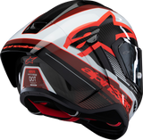Alpinestars Supertech R10 Helmet – Team Black/Carbon Red/Gloss White, Medium, 8200224-1352-M