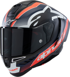 Alpinestars Supertech R10 Helmet Team Matte Black/Carbon Red Fluo/Blue Medium 8200224-1383-M