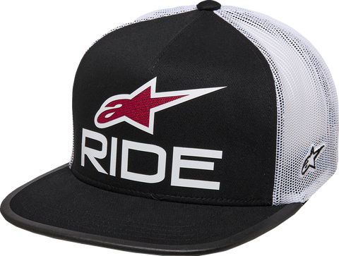 ALPINESTARS Ride 4.0 Trucker Hat - Black/White/Red - One Size 1214-81711-123-OS