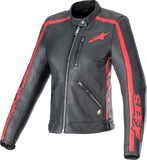 ALPINESTARS Stella Dyno Leather Jacket - Black/Haute Red - L 3113924-1346-L