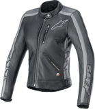 ALPINESTARS Stella Dyno Leather Jacket - Black Tar Gray/Dark Gray - Small 3113924-1296-S