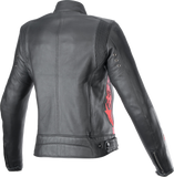 ALPINESTARS Stella Dyno Leather Jacket - Black/Haute Red - L 3113924-1346-L
