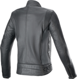 ALPINESTARS Stella Dyno Leather Jacket - Black Tar Gray/Dark Gray - Small 3113924-1296-S