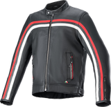 ALPINESTARS Dyno Leather Jacket - Black/Ruby Red/Ecru - 2XL 3103924-1316-2X