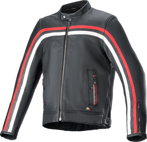 ALPINESTARS Dyno Leather Jacket - Black/Ruby Red/Ecru - XL 3103924-1316-XL
