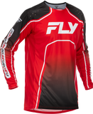Fly Racing Youth Rayce Bicycle Jersey Red/Black/White YM - Long Sleeve Performance Jersey for Kids