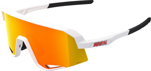 100% Slendale Sunglasses - Matte White - HiPER Red Multimirror 60057-00004