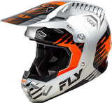 Fly Racing Youth Formula CP Slice Helmet Grey/Orange/Black YL – Lightweight, Impact-Resistant Motorcycle Helmet with Adaptive Impact System