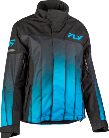 Fly Racing Women's SNX Pro Jacket Blue/Black XL - Weatherproof Snowboarding Jacket with Removable Liner and Safety Features