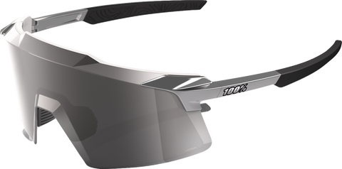 100% Aerocraft Sunglasses - Black Chrome - HiPER Silver 60032-00015