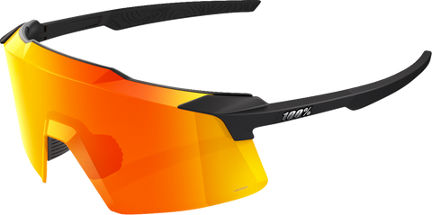 100% Aerocraft Sunglasses - Soft Tact Black - HiPER Red Lens 60032-00010