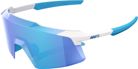 100% Aerocraft Sunglasses - Matte White - HiPER Blue 60032-00011