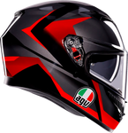 AGV K3 Helmet - Striga - Black/Gray/Red - Small 2118381004-018-S