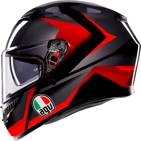 AGV K3 Helmet - Striga - Black/Gray/Red - 2XL 2118381004-018-XXL