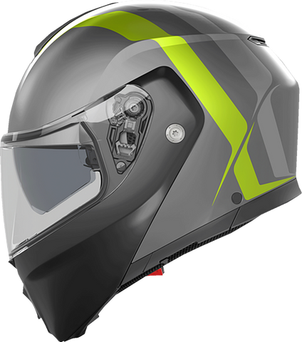 AGV Streetmodular Helmet - Resia - Matte Gray/Black/Yellow Fluo - 2XL 21182960020072X