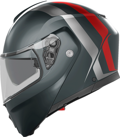 AGV Streetmodular Helmet - Resia - Matte Gray/Silver/Red - Small 2118296002006S
