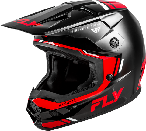 FLY Racing Kinetic Verdict Helmet Black/Red/White Large – DOT & ECE22.06 Approved Off-Road Motorcycle Helmet