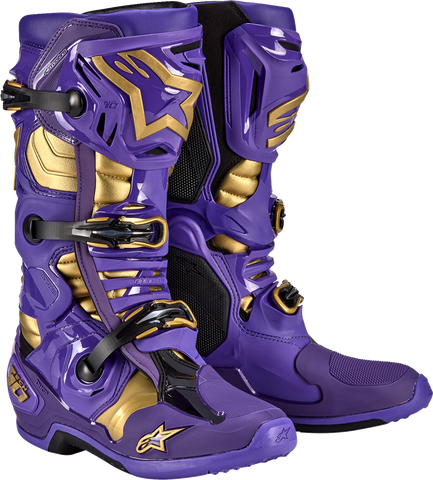 ALPINESTARS Limited Edition Salt Lake Tech 10 Boots - Purple/Gold/Black - US 8 2010020-373-8